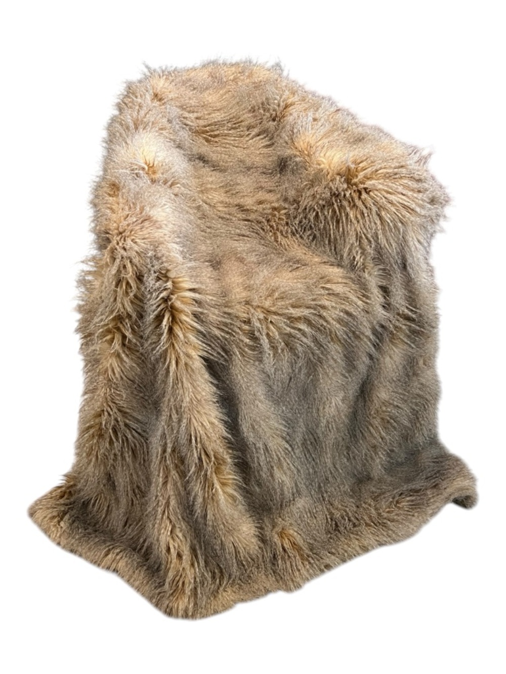 LUXURIOUS Faux Fur Gray Throw 60" x 50”